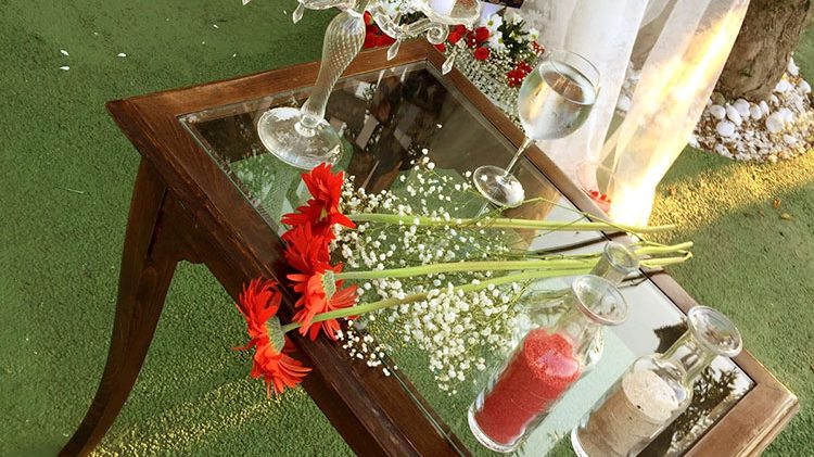 mesa decorativa para el evento de una boda, hacienda romero