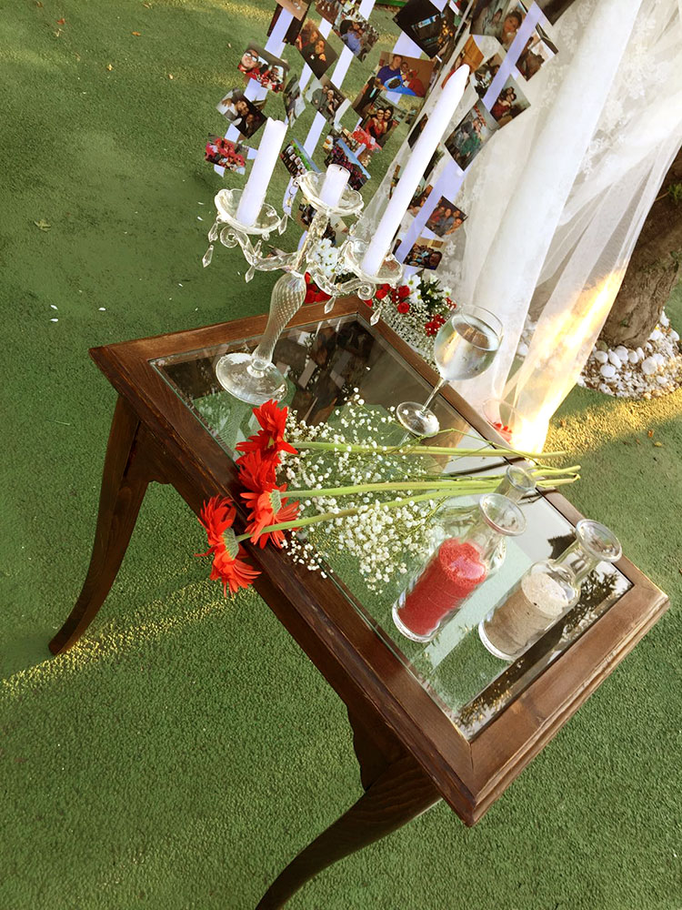 mesa decorativa para el evento de una boda, hacienda romero