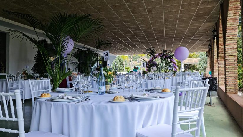 comunión en hacienda Romero, mesas para los invitados