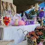 comunión en hacienda Romero, decoración de flores y globos